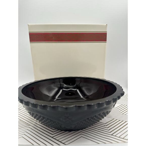 Vintage 1876 Avon Cape Cod Ruby Red 8 1/2" Serving Dish New In Box - Picture 1 of 7